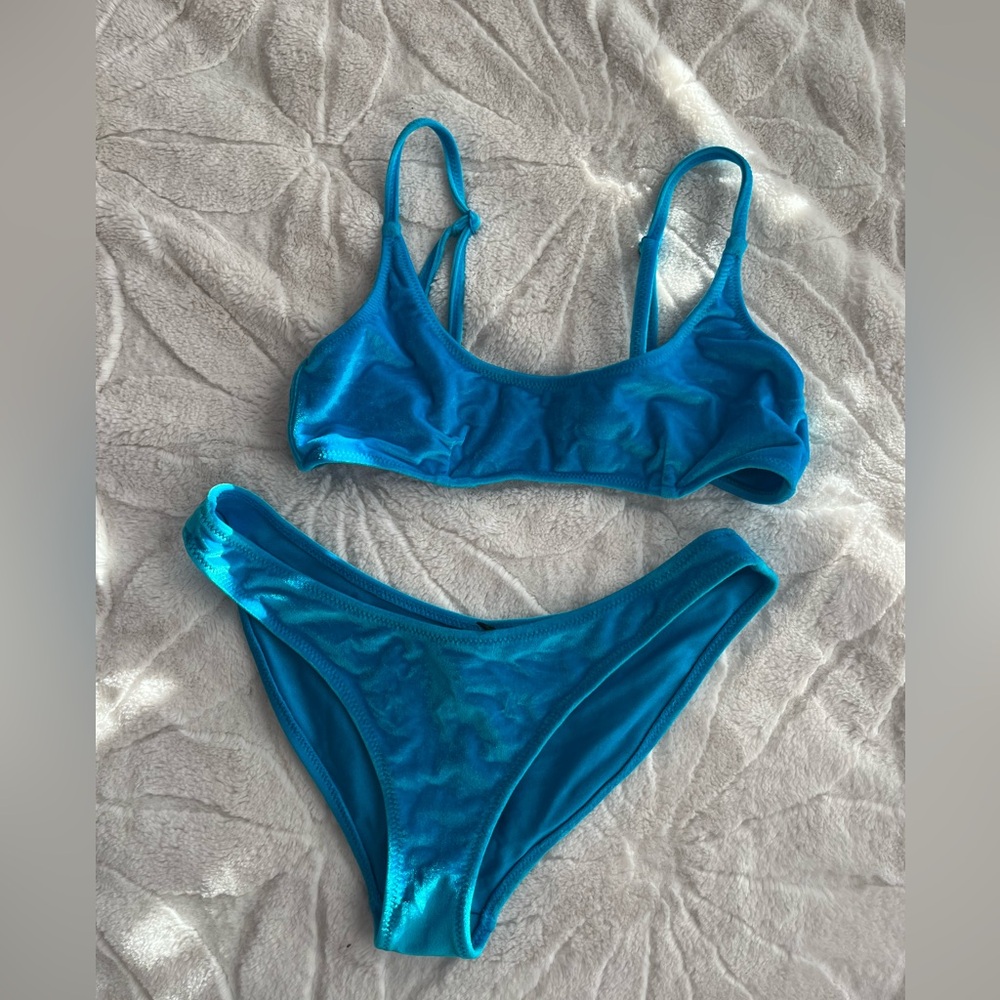 Blue Velvet Triangl Bikini